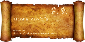 Hlinka Virág névjegykártya